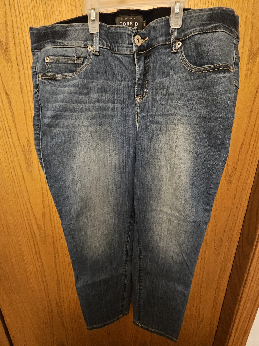 torrid Dark Blue Stretch Skinny Jeans with Faded Detail